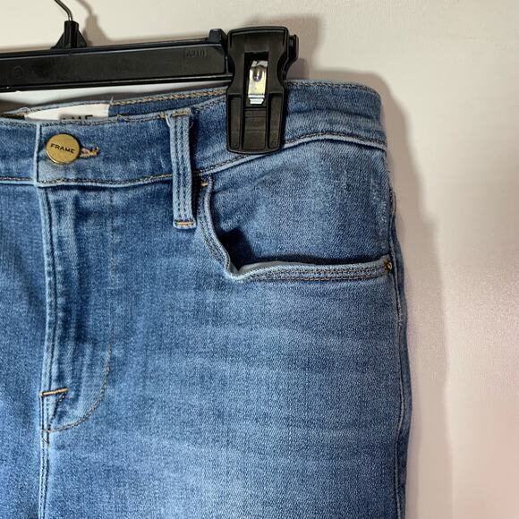 FRAME Le High Skinny Crop Jeans Size 29 Medium Wash High Rise Stretch Denim - Picture 9 of 16